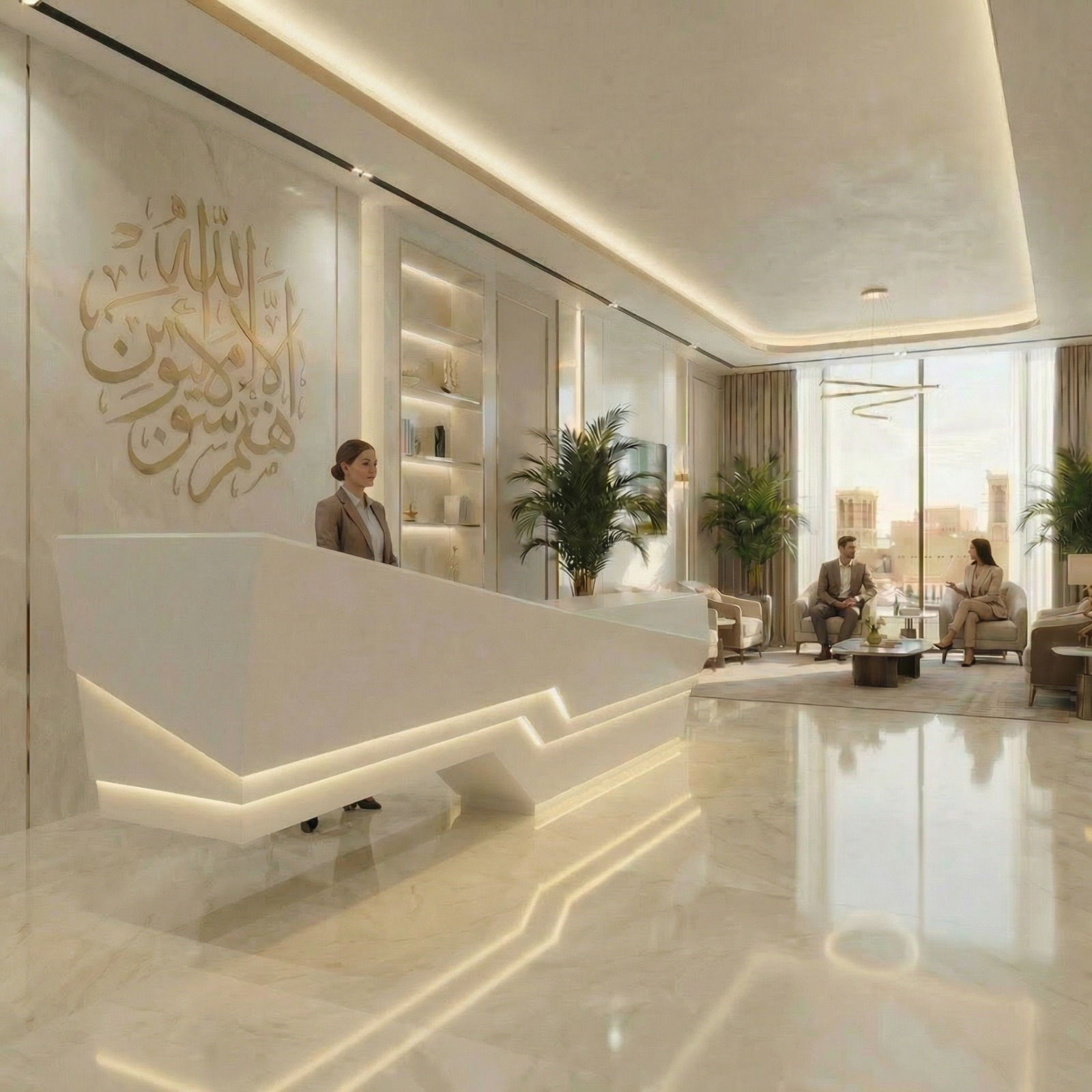 Mostrador para clínica dental con forma