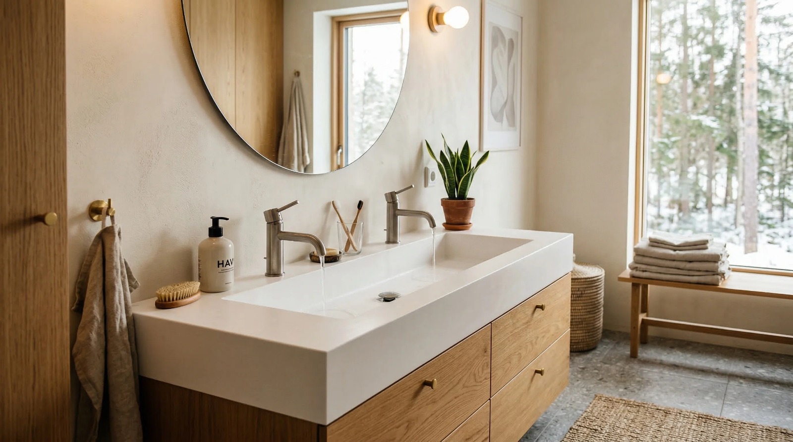 Encimera de Corian® con lavabo a medida