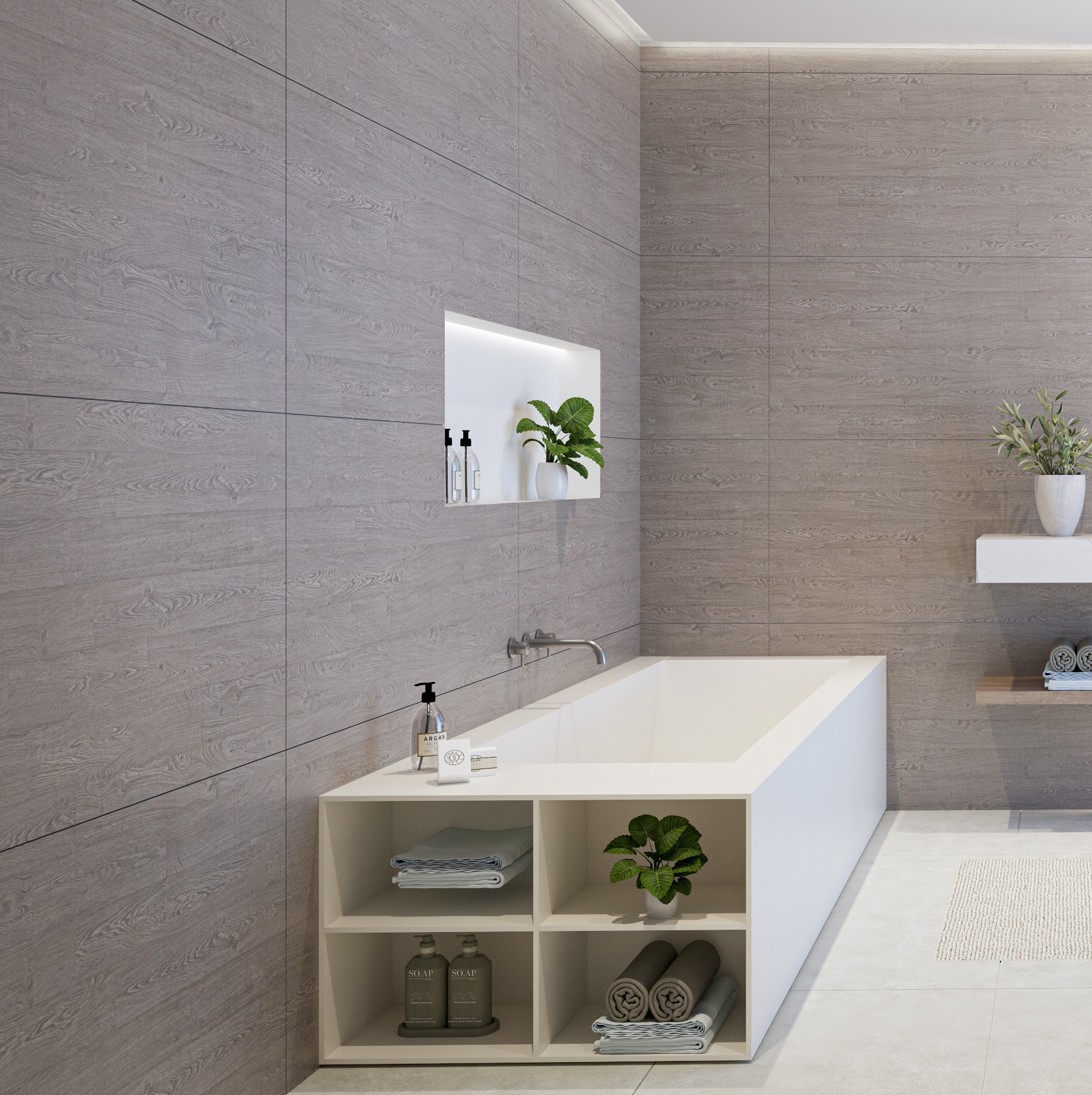 Bañera a medida con nicho