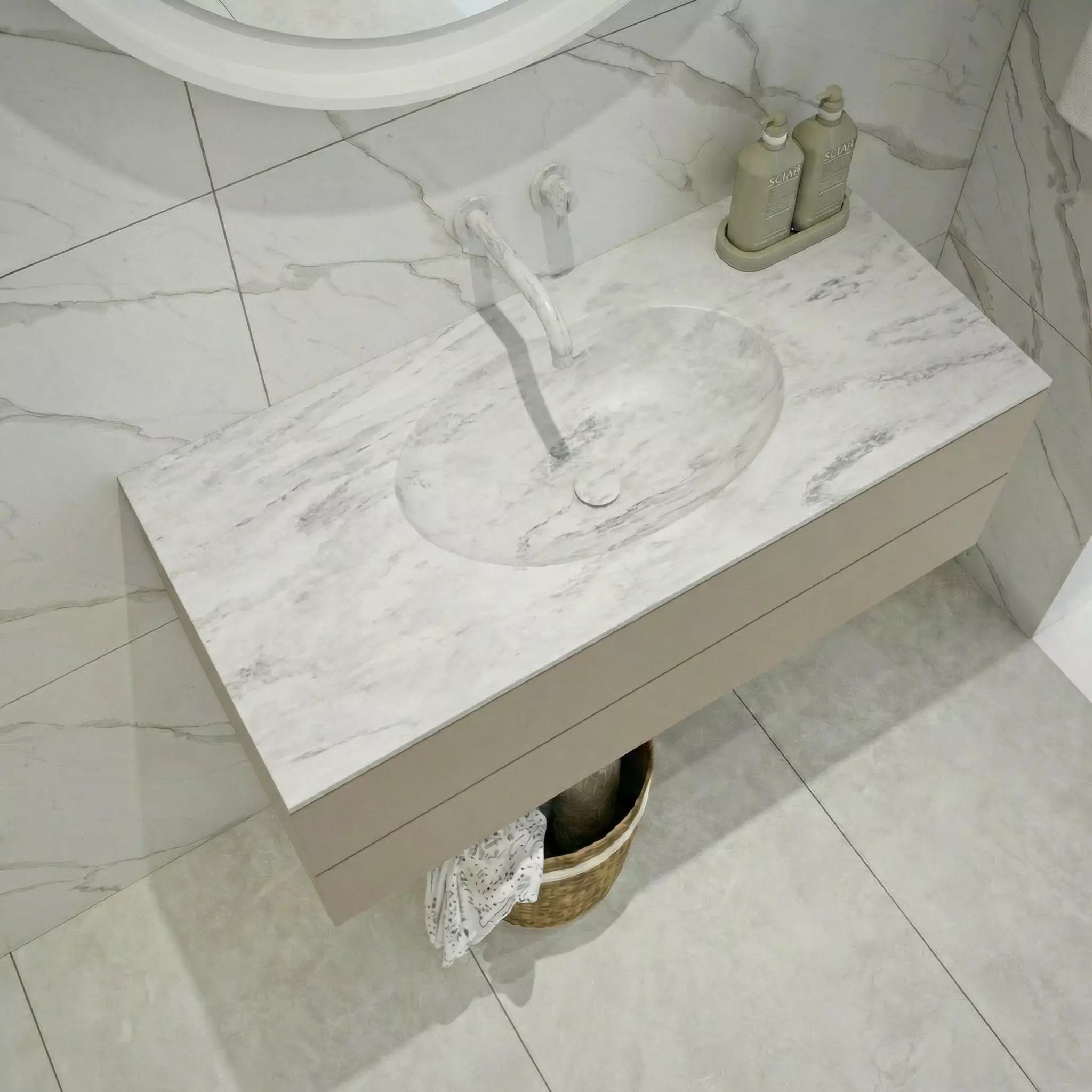 Encimera ovalada Integrado