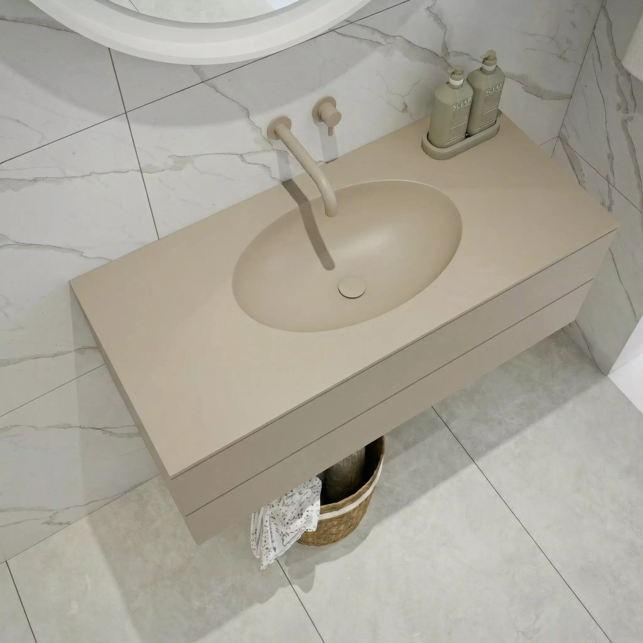 Encimera ovalada Integrado