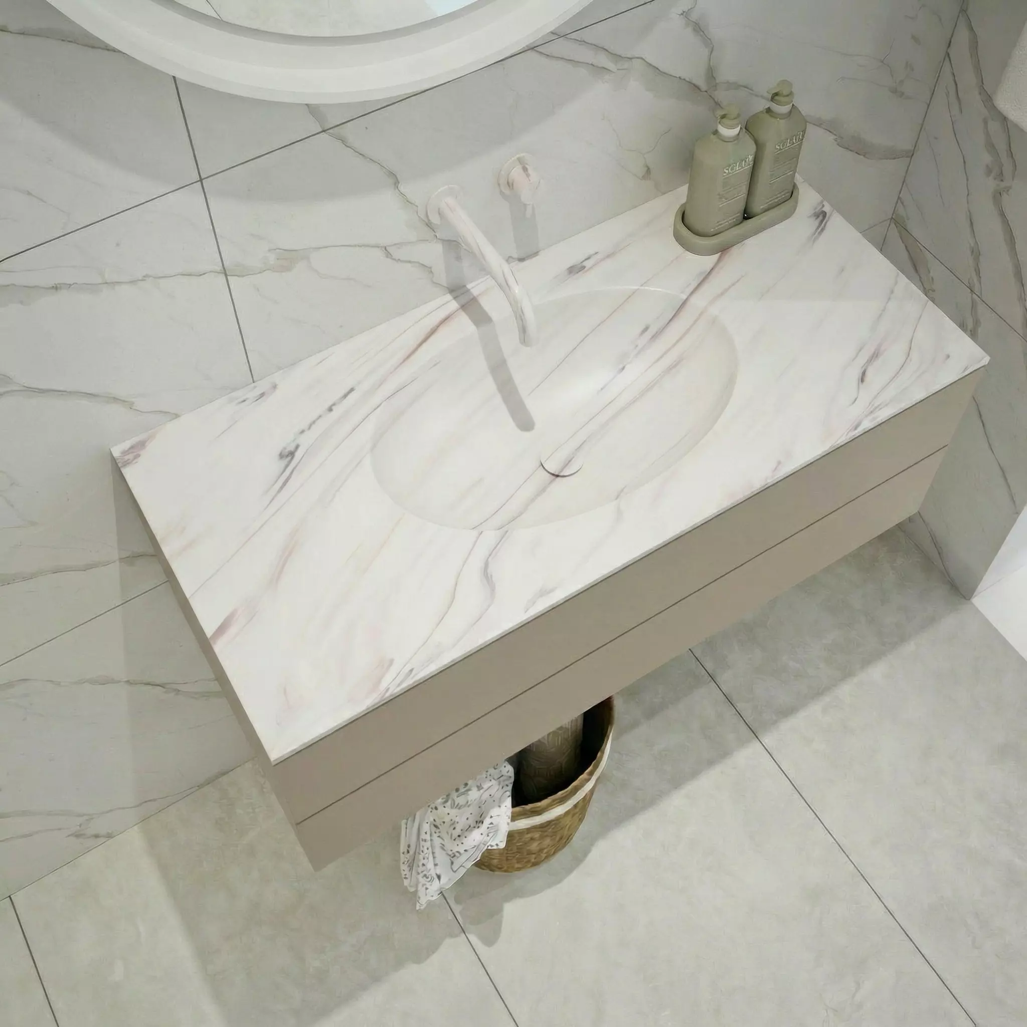 Encimera ovalada Integrado