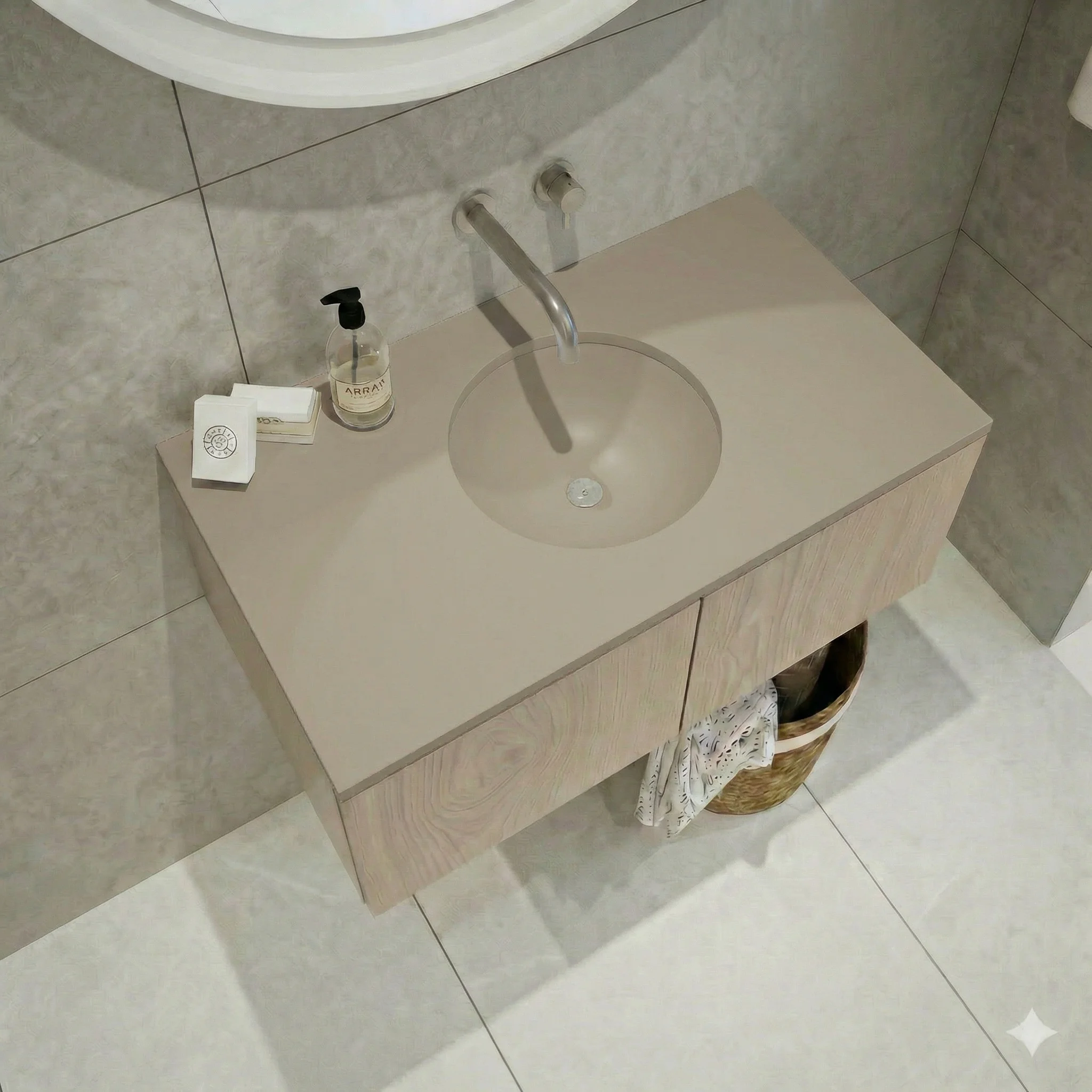 Encimera con lavabo Round integrado