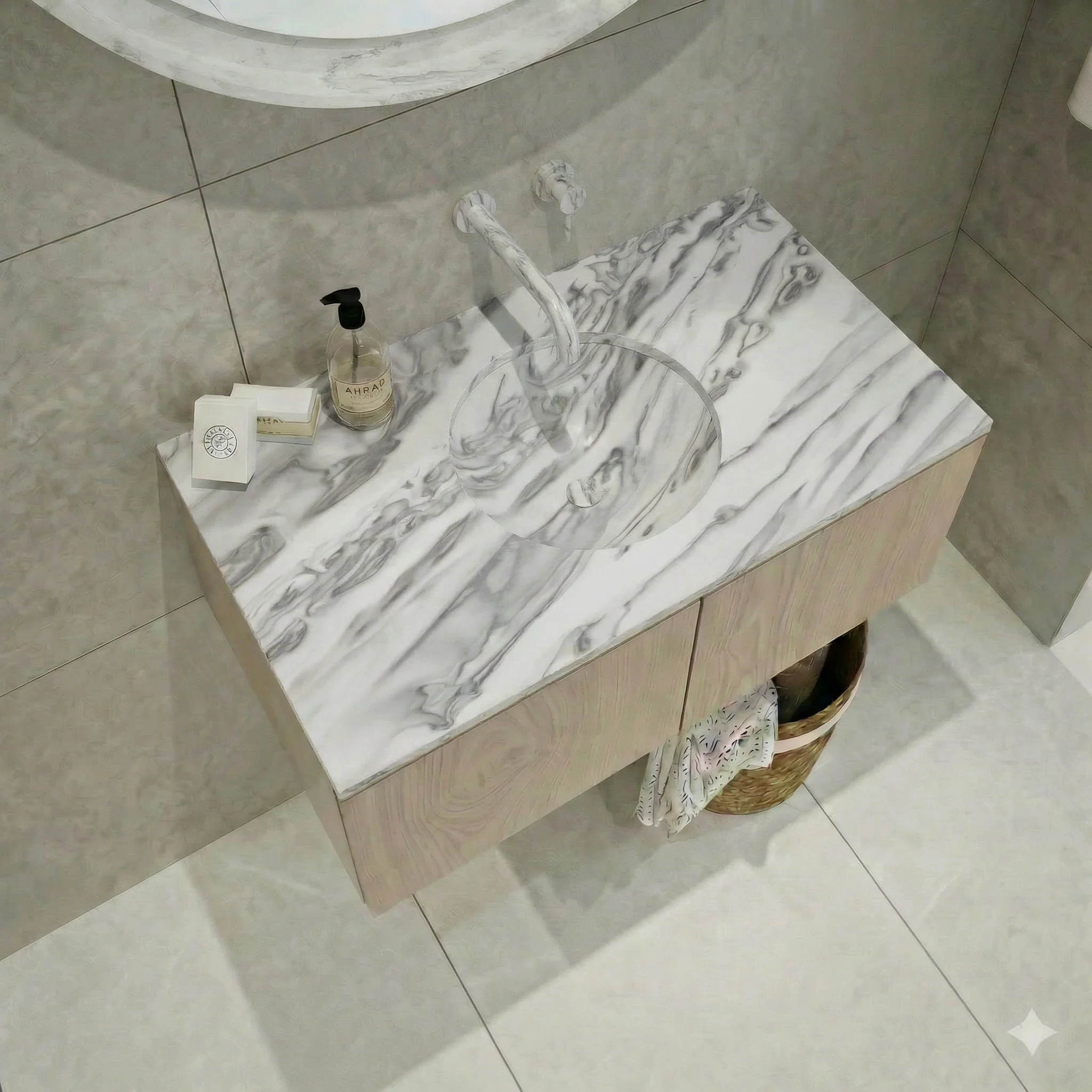 Encimera con lavabo Round integrado