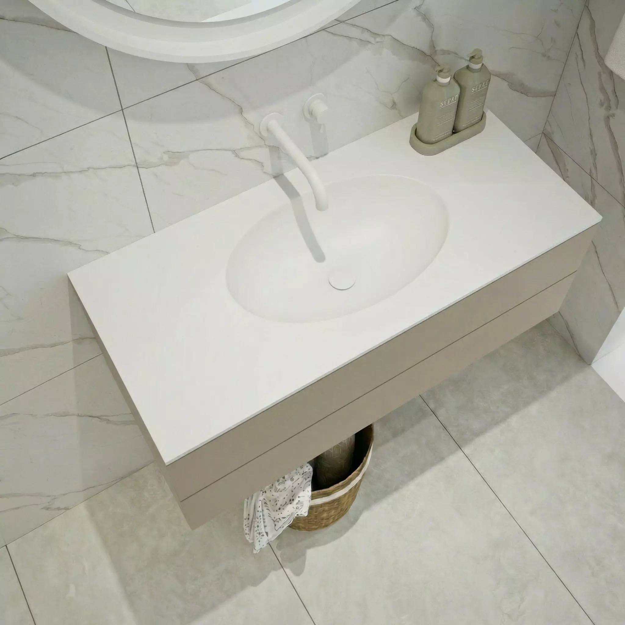 Encimera ovalada Integrado